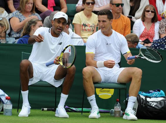 Championships - Week One - Day Two (Thursday) - All England Lawn Tennis Club, Wimbledon - Thursday 30th June 2022 Mens Doubles Rajeev Ram and Joe Salisbury v Daniel Altmaier and Carlos Taberner Rajeev Ram and Joe Salisbury 