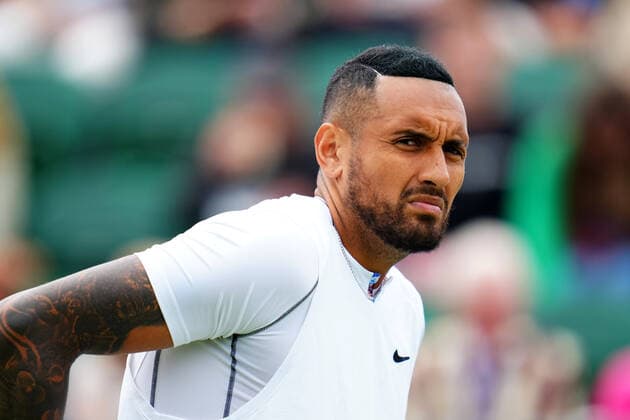 Mandatory Credit: Photo by Javier Garcia Shutterstock (13010731aj) Nick Kyrgios during his second round match Wimbledon Tennis Championships, Day 4, The All England Lawn Tennis and Croquet Club, London, UK - 30 Jun 2022 Wimbledon Tennis Championships, Day 4, The All England Lawn Tennis and Croquet Club, London, UK - 30 Jun 2022  Copyright: xJavierxGarcia Shutterstockx 13010731aj