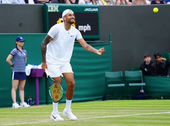 Mandatory Credit: Photo by Javier Garcia Shutterstock (13010731bt) Nick Kyrgios during his second round match Wimbledon Tennis Championships, Day 4, The All England Lawn Tennis and Croquet Club, London, UK - 30 Jun 2022 Wimbledon Tennis Championships, Day 4, The All England Lawn Tennis and Croquet Club, London, UK - 30 Jun 2022  Copyright: xJavierxGarcia Shutterstockx 13010731bt