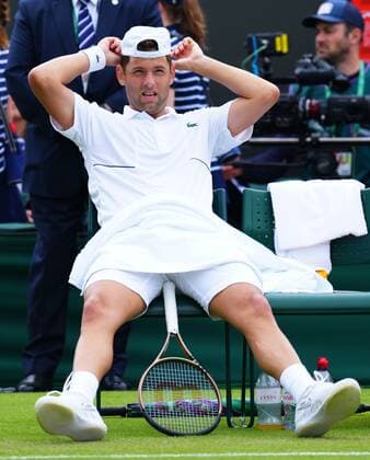 Mandatory Credit: Photo by Javier Garcia Shutterstock (13010731cf) Filip Krajinovic during his second round match Wimbledon Tennis Championships, Day 4, The All England Lawn Tennis and Croquet Club, London, UK - 30 Jun 2022 Wimbledon Tennis Championships, Day 4, The All England Lawn Tennis and Croquet Club, London, UK - 30 Jun 2022  Copyright: xJavierxGarcia Shutterstockx 13010731cf
