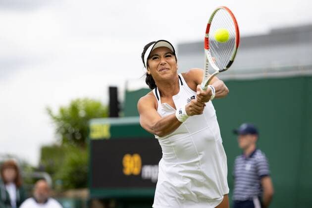 Mandatory Credit: Photo by Ella Ling Shutterstock (13010730a) Heather Watson during her second round match Wimbledon Tennis Championships, Day 4, The All England Lawn Tennis and Croquet Club, London, UK - 30 Jun 2022 Wimbledon Tennis Championships, Day 4, The All England Lawn Tennis and Croquet Club, London, UK - 30 Jun 2022  Copyright: xEllaxLing Shutterstockx 13010730a