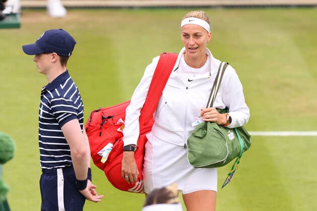 30th June 2022, All England Lawn Tennis and Croquet Club, London, England; Wimbledon Tennis tournament; Petra Kvitova walks out on court for her match with Ana Bogdan in the ladies singles  ActionPlus12403004 ShaunxBrooks