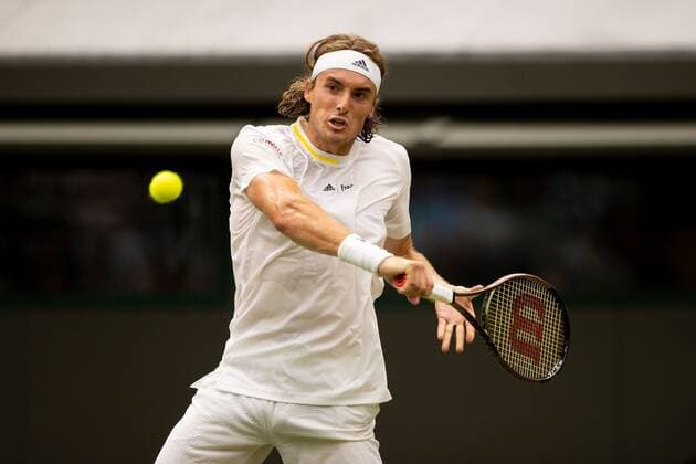 Mandatory Credit: Photo by Ella Ling Shutterstock (13010730an) Stefanos Tsitsipas during his second round match Wimbledon Tennis Championships, Day 4, The All England Lawn Tennis and Croquet Club, London, UK - 30 Jun 2022 Wimbledon Tennis Championships, Day 4, The All England Lawn Tennis and Croquet Club, London, UK - 30 Jun 2022  Copyright: xEllaxLing Shutterstockx 13010730an