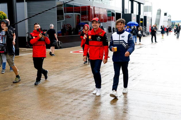 16 Charles Leclerc MCO, Scuderia Ferrari , 10 Pierre Gasly FRA, Scuderia AlphaTauri , F1 Grand Prix of Great Britain at Silverstone Circuit on June 30, 2022 in Silverstone, United Kingdom Photo by HOCH ZWEI Silverstone United Kingdom