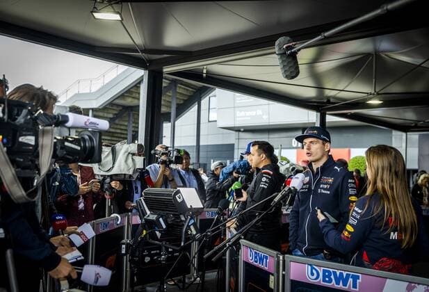 NORTHAMPTON Max Verstappen Oracle Red Bull Racing speaks to the press at the Silverstone circuit in the run up to the Grand Prix of Great Britain REMKO DE WAAL Event Name F1 Grand Prix of Great Britain Previews 2022 xVIxANPxSportx xxANPxRemkoxdexWaalxIVx 451166141 originalFilename: 451166141.jpg