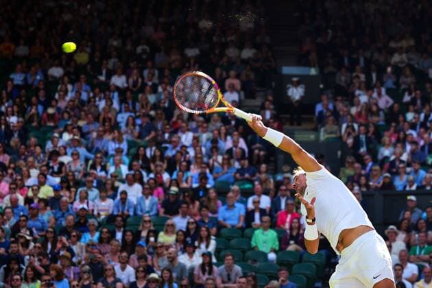 Mandatory Credit: Photo by Javier Garcia Shutterstock (13010731gu) Rafael Nadal during his second round match Wimbledon Tennis Championships, Day 4, The All England Lawn Tennis and Croquet Club, London, UK - 30 Jun 2022 Wimbledon Tennis Championships, Day 4, The All England Lawn Tennis and Croquet Club, London, UK - 30 Jun 2022  Copyright: xJavierxGarcia Shutterstockx 13010731gu