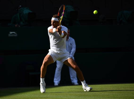 Mandatory Credit: Photo by James Veysey Shutterstock (13010732ed) Rafael Nadal during his second round match Wimbledon Tennis Championships, Day 4, The All England Lawn Tennis and Croquet Club, London, UK - 30 Jun 2022 Wimbledon Tennis Championships, Day 4, The All England Lawn Tennis and Croquet Club, London, UK - 30 Jun 2022  Copyright: xJamesxVeysey Shutterstockx 13010732ed
