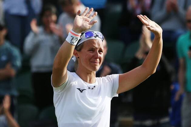 Great Britain, London, All England Lawn Tennis Club, The Championships Wimbledon 2022 - DAY 4- 30 06 2022 Tears and emotions of Kirsten Flipkens for the last singles tournament of her professional career. The Championships Wimbledon 2022- DAY 4- 30 06 2022 PhotoNews Panoramic 