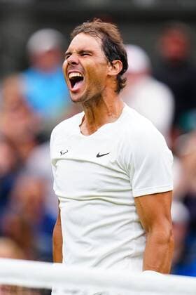 Mandatory Credit: Photo by Javier Garcia Shutterstock (13010731is) Rafael Nadal celebrates after winning his second round match Wimbledon Tennis Championships, Day 4, The All England Lawn Tennis and Croquet Club, London, UK - 30 Jun 2022 Wimbledon Tennis Championships, Day 4, The All England Lawn Tennis and Croquet Club, London, UK - 30 Jun 2022  Copyright: xJavierxGarcia Shutterstockx 13010731is