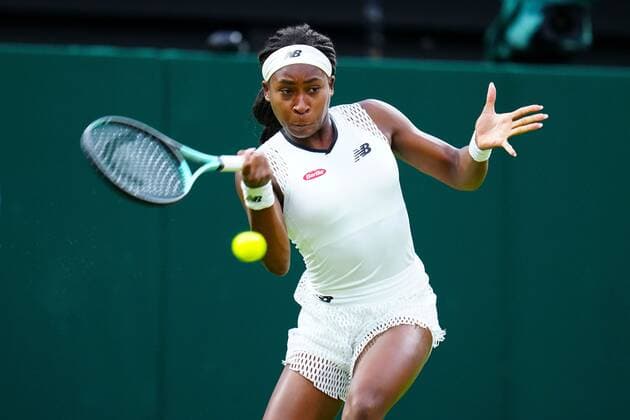 Mandatory Credit: Photo by Javier Garcia Shutterstock (13010731je) Coco Gauff during her second round match Wimbledon Tennis Championships, Day 4, The All England Lawn Tennis and Croquet Club, London, UK - 30 Jun 2022 Wimbledon Tennis Championships, Day 4, The All England Lawn Tennis and Croquet Club, London, UK - 30 Jun 2022  Copyright: xJavierxGarcia Shutterstockx 13010731je