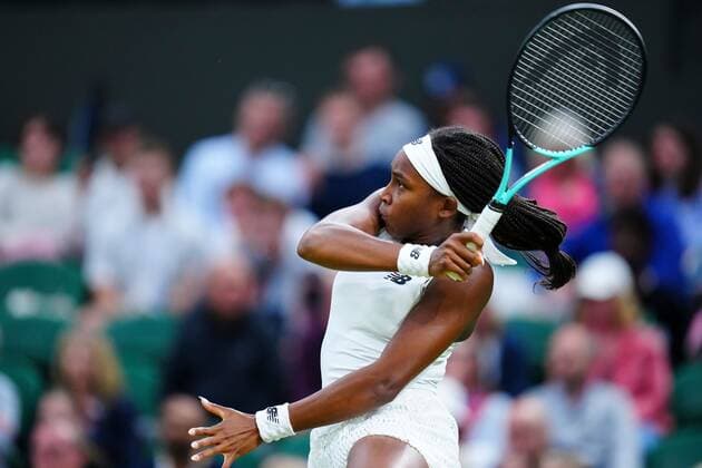 Mandatory Credit: Photo by Javier Garcia Shutterstock (13010731jy) Coco Gauff during her second round match Wimbledon Tennis Championships, Day 4, The All England Lawn Tennis and Croquet Club, London, UK - 30 Jun 2022 Wimbledon Tennis Championships, Day 4, The All England Lawn Tennis and Croquet Club, London, UK - 30 Jun 2022  Copyright: xJavierxGarcia Shutterstockx 13010731jy