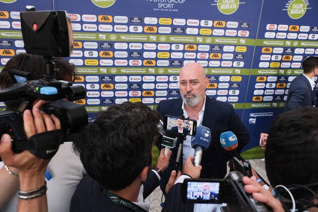 Photo Guido Calamosca LaPresse june 29, 2022 Bologna, Italy news Opening of the football market at the grand hotel in Rimini and setting up of the Azzurra exhibition dedicated to the great history of the national team, Nationalteam 40 years after the 82nd world cup present Beppe Bergomi, the president Stefano Bonaccini, the wife of paolo Rossi federica cappelletti, Arrigo Sacchi, Frederic Massara, Rosella Sensi, Matteo Marani  Copyright: xGuidoxCalamosca LaPressex