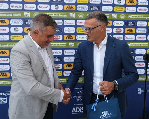 Photo Guido Calamosca LaPresse june 29, 2022 Bologna, Italy news Opening of the football market at the grand hotel in Rimini and setting up of the Azzurra exhibition dedicated to the great history of the national team, Nationalteam 40 years after the 82nd world cup present Beppe Bergomi, the president Stefano Bonaccini, the wife of paolo Rossi federica cappelletti, Arrigo Sacchi, Frederic Massara, Rosella Sensi, Matteo Marani  Copyright: xGuidoxCalamosca LaPressex
