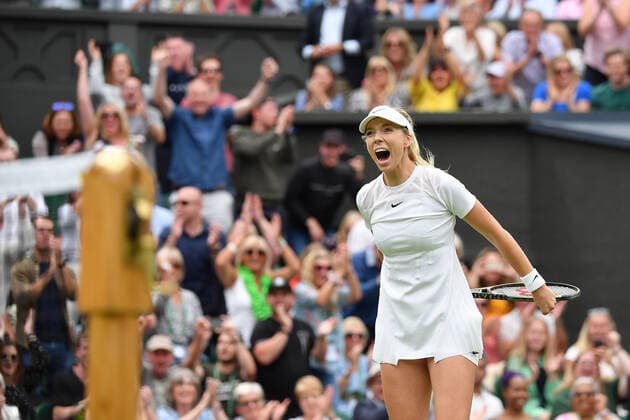 Sport Bilder des Tages Katie Boulter (GB) TENNIS : Wimbledon 2022 : 01 07 2022 AntoineCouvercelle Panoramic 