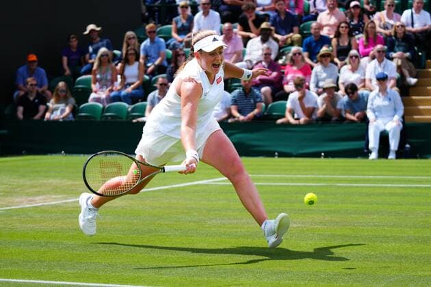 Mandatory Credit: Photo by Javier Garcia Shutterstock (13012399e) Jelena Ostapenko during her third round match Wimbledon Tennis Championships, Day 5, The All England Lawn Tennis and Croquet Club, London, UK - 01 Jul 2022 Wimbledon Tennis Championships, Day 5, The All England Lawn Tennis and Croquet Club, London, UK - 01 Jul 2022  Copyright: xJavierxGarcia Shutterstockx 13012399e