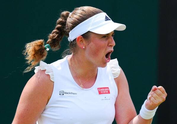 Mandatory Credit: Photo by Javier Garcia Shutterstock (13012399o) Jelena Ostapenko during her third round match Wimbledon Tennis Championships, Day 5, The All England Lawn Tennis and Croquet Club, London, UK - 01 Jul 2022 Wimbledon Tennis Championships, Day 5, The All England Lawn Tennis and Croquet Club, London, UK - 01 Jul 2022  Copyright: xJavierxGarcia Shutterstockx 13012399o