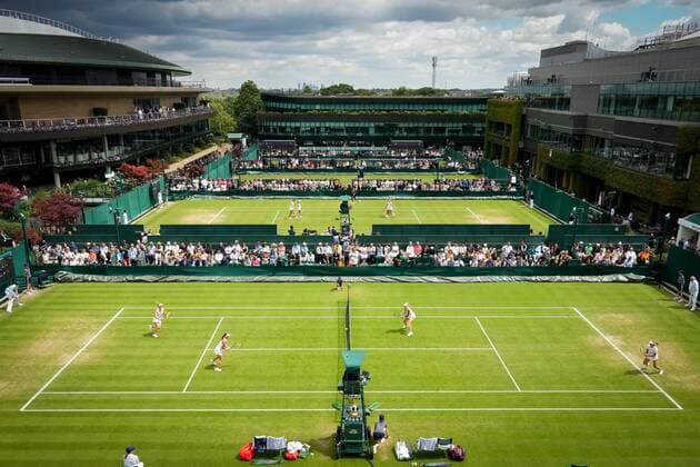 Mandatory Credit: Photo by Dave Shopland Shutterstock (13010735r) General view of the outside courts Wimbledon Tennis Championships, Day 5, The All England Lawn Tennis and Croquet Club, London, UK - 01 Jul 2022 Wimbledon Tennis Championships, Day 5, The All England Lawn Tennis and Croquet Club, London, UK - 01 Jul 2022  Copyright: xDavexShopland Shutterstockx 13010735r