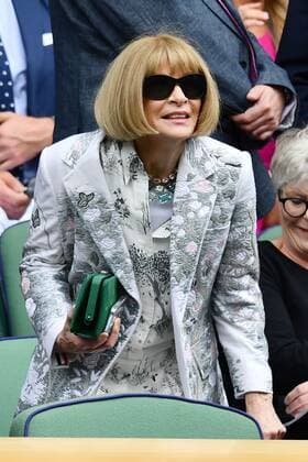 Mandatory Credit: Photo by James Veysey Shutterstock (13012400s) Anna Wintour in the Royal Box on Centre Court Wimbledon Tennis Championships, Day 5, The All England Lawn Tennis and Croquet Club, London, UK - 01 Jul 2022 Wimbledon Tennis Championships, Day 5, The All England Lawn Tennis and Croquet Club, London, UK - 01 Jul 2022  Copyright: xJamesxVeysey Shutterstockx 13012400s
