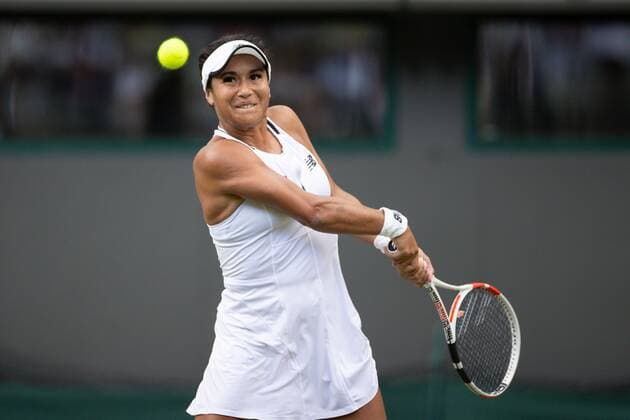Mandatory Credit: Photo by Ella Ling Shutterstock (13012398ab) Heather Watson during her 3rd round match Wimbledon Tennis Championships, Day 5, The All England Lawn Tennis and Croquet Club, London, UK - 01 Jul 2022 Wimbledon Tennis Championships, Day 5, The All England Lawn Tennis and Croquet Club, London, UK - 01 Jul 2022  Copyright: xEllaxLing Shutterstockx 13012398ab