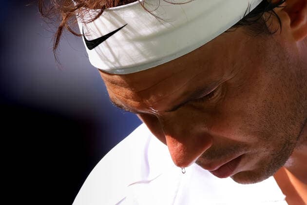 30th June 2022, All England Lawn Tennis and Croquet Club, London, England; Wimbledon Tennis tournament; Rafael Nadal during his match with Ricardas Berankis in the mens singles  ActionPlus12403336 ShaunxBrooks