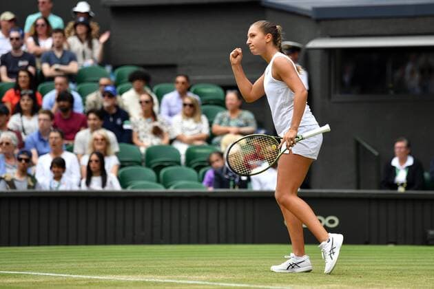 Mandatory Credit: Photo by James Veysey Shutterstock (13012400bs) Diane Parry during her third round match Wimbledon Tennis Championships, Day 5, The All England Lawn Tennis and Croquet Club, London, UK - 01 Jul 2022 Wimbledon Tennis Championships, Day 5, The All England Lawn Tennis and Croquet Club, London, UK - 01 Jul 2022  Copyright: xJamesxVeysey Shutterstockx 13012400bs