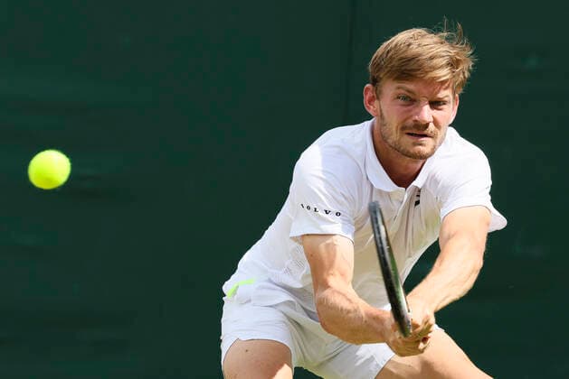 Belgian David Goffin pictured in action during a tennis game against French Humbert in the third round of the men s singles tournament at the 2022 Wimbledon grand slam tennis tournament at the All England Tennis Club, in south-west London, Britain, Friday 01 July 2022. BENOITxDOPPAGNE  x36922589x