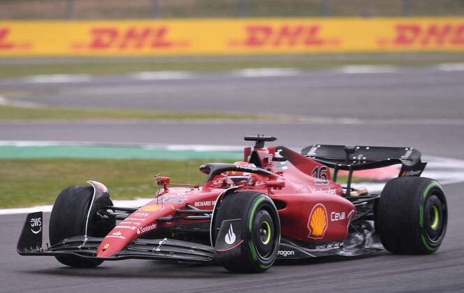 Ist July 2022, Silverstone Circuit, Silverstone, Northamptonshire, England: British F1 Grand Prix, free practise day: Charles Leclerc of Monaco driving (16) the Ferrari F1-75 during the first practice session  ActionPlus12403365 SimonxWest