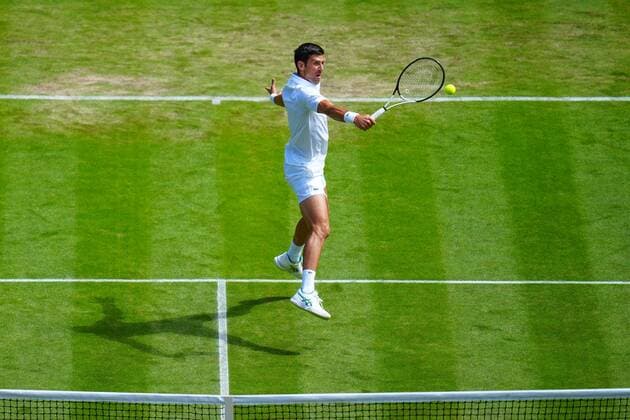 Mandatory Credit: Photo by Javier Garcia Shutterstock (13012399bs) Novak Djokovic during his third round match Wimbledon Tennis Championships, Day 5, The All England Lawn Tennis and Croquet Club, London, UK - 01 Jul 2022 Wimbledon Tennis Championships, Day 5, The All England Lawn Tennis and Croquet Club, London, UK - 01 Jul 2022  Copyright: xJavierxGarcia Shutterstockx 13012399bs