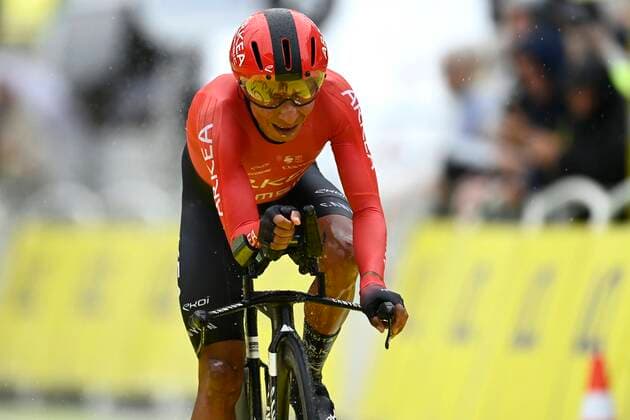 COPENHAGUE, DANMARK - JULY 01 : Quintana Rojas Nairo Alexander (COL) of Team Arkea Samsic during stage 1 of the 109th edition of the 2022 Tour de France cycling race, a individual time trial of 13 kms with start and finish in Copenhague on July 01, 2022 in Copenhague, Danmark, 1 07 2022 ( Motordriver Kenny Verfaillie - Tour de France 2022 - Stage 01 PhotoNews Panoramic 