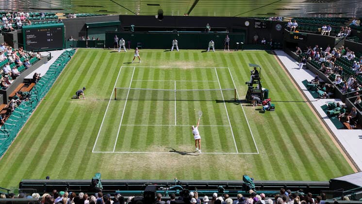 German Angelique Kerber and Belgian Elise Mertens pictured in action during a tennis match against German Kerber in the third round of the women s singles tournament at the 2022 Wimbledon grand slam tennis tournament at the All England Tennis Club, in south-west London, Britain, Friday 01 July 2022. BENOITxDOPPAGNE  x36924186x