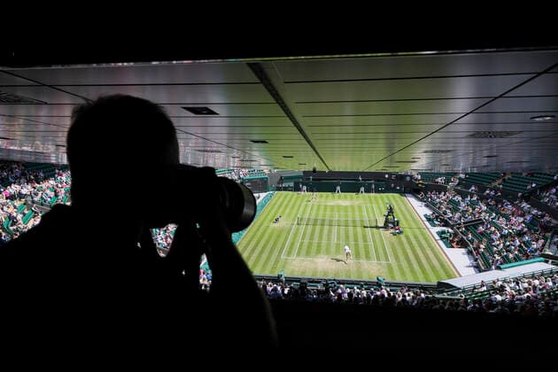 German Angelique Kerber and Belgian Elise Mertens pictured in action during a tennis match against German Kerber in the third round of the women s singles tournament at the 2022 Wimbledon grand slam tennis tournament at the All England Tennis Club, in south-west London, Britain, Friday 01 July 2022. BENOITxDOPPAGNE  x36924271x
