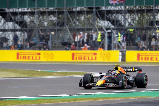 1st July 2022, Silverstone Circuit, Silverstone, Northamptonshire, England: British F1 Grand Prix, free practise day: Oracle Red Bull Racing driver Sergio Perez in his Red Bull Racing-RBPT RB18 during FP1  ActionPlus12403440 TimxWilliams