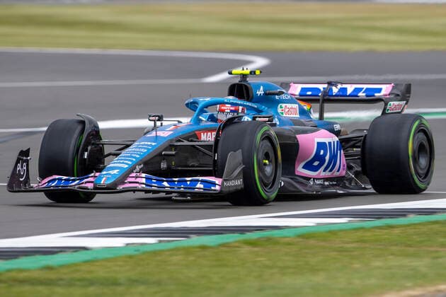 1st July 2022, Silverstone Circuit, Silverstone, Northamptonshire, England: British F1 Grand Prix, free practise day: BWT Alpine F1 Team driver Esteban Ocon in his Alpine-Renault A522  ActionPlus12403469 TimxWilliams
