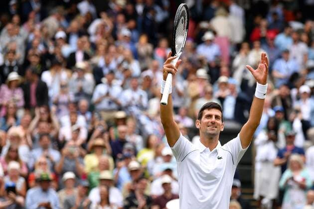 Mandatory Credit: Photo by James Veysey Shutterstock (13012400cq) Novak Djokovic celebrates victory in his third round match Wimbledon Tennis Championships, Day 5, The All England Lawn Tennis and Croquet Club, London, UK - 01 Jul 2022 Wimbledon Tennis Championships, Day 5, The All England Lawn Tennis and Croquet Club, London, UK - 01 Jul 2022  Copyright: xJamesxVeysey Shutterstockx 13012400cq