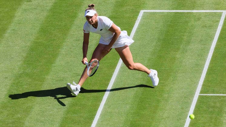 Belgian Elise Mertens pictured in action during a tennis match against German Kerber in the third round of the women s singles tournament at the 2022 Wimbledon grand slam tennis tournament at the All England Tennis Club, in south-west London, Britain, Friday 01 July 2022. BENOITxDOPPAGNE  x36926234x