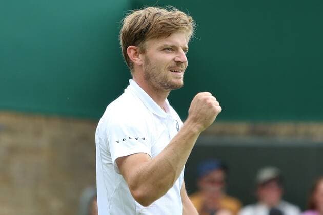 Great Britain, London, All England Lawn Tennis Club, The Championships Wimbledon 2022 - DAY 5- 01 072022 David Goffin from Belgium reacts after he won his third round match in London , All England Lawn Tennis Club at The Championships Wimbledon 2022 The Championships Wimbledon 2022- DAY 5- 01 07 2022 PhotoNews Panoramic 