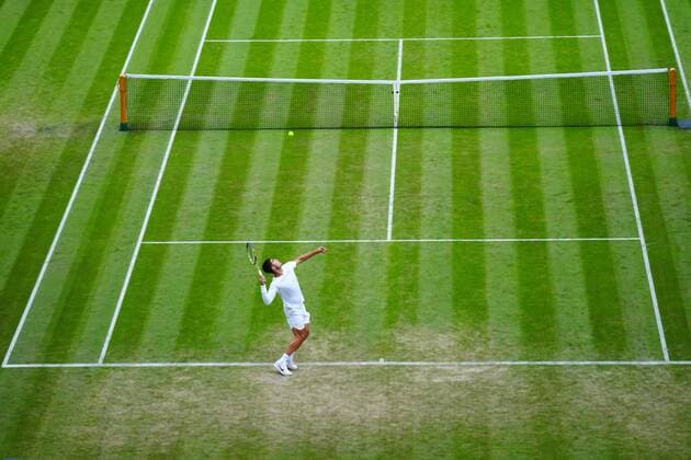 Mandatory Credit: Photo by Javier Garcia Shutterstock (13012399ds) Carlos Alcaraz during his third round match Wimbledon Tennis Championships, Day 5, The All England Lawn Tennis and Croquet Club, London, UK - 01 Jul 2022 Wimbledon Tennis Championships, Day 5, The All England Lawn Tennis and Croquet Club, London, UK - 01 Jul 2022  Copyright: xJavierxGarcia Shutterstockx 13012399ds