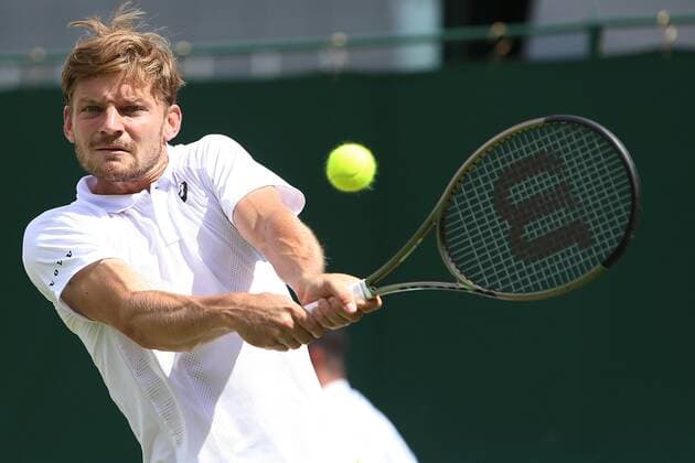 Great Britain, London, All England Lawn Tennis Club, The Championships Wimbledon 2022 - DAY 5- 01 072022 Belgian player David Goffin (BEL) pictured during his third round against Ugo Humbert (FRA) in London , All England Lawn Tennis Club at The Championships Wimbledon 2022 The Championships Wimbledon 2022- DAY 5- 01 07 2022 PhotoNews Panoramic 