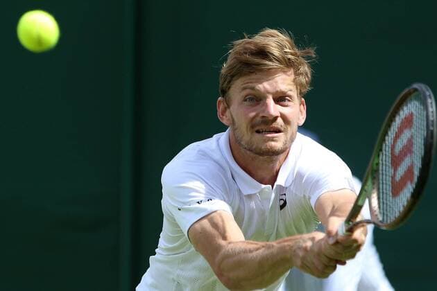 Sport Bilder des Tages Great Britain, London, All England Lawn Tennis Club, The Championships Wimbledon 2022 - DAY 5- 01 072022 Belgian player David Goffin (BEL) pictured during his third round against Ugo Humbert (FRA) in London , All England Lawn Tennis Club at The Championships Wimbledon 2022 The Championships Wimbledon 2022- DAY 5- 01 07 2022 PhotoNews Panoramic 