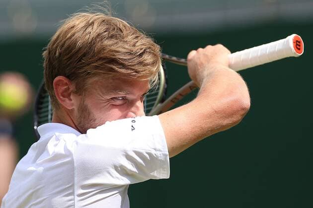 Great Britain, London, All England Lawn Tennis Club, The Championships Wimbledon 2022 - DAY 5- 01 072022 Belgian player David Goffin (BEL) pictured during his third round against Ugo Humbert (FRA) in London , All England Lawn Tennis Club at The Championships Wimbledon 2022 The Championships Wimbledon 2022- DAY 5- 01 07 2022 PhotoNews Panoramic 
