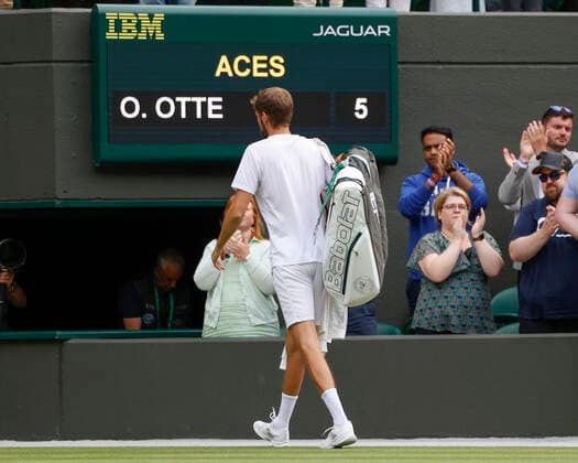 Oscar Otte leaves the court after his defeat Tennis Wimbledon 2022 Grand Slam ITF ATP WTA AELTC London Great Britain 1 July 2022 Copyright: xJuergenxHasenkopfx