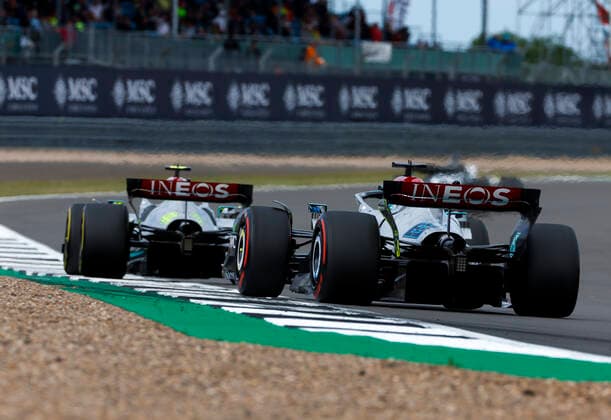 44 Lewis Hamilton GBR, Mercedes AMG Petronas F1 Team , 63 George Russell GBR, Mercedes AMG Petronas F1 Team , F1 Grand Prix of Great Britain at Silverstone Circuit on July 1, 2022 in Silverstone, United Kingdom Photo by HOCH ZWEI Silverstone United Kingdom
