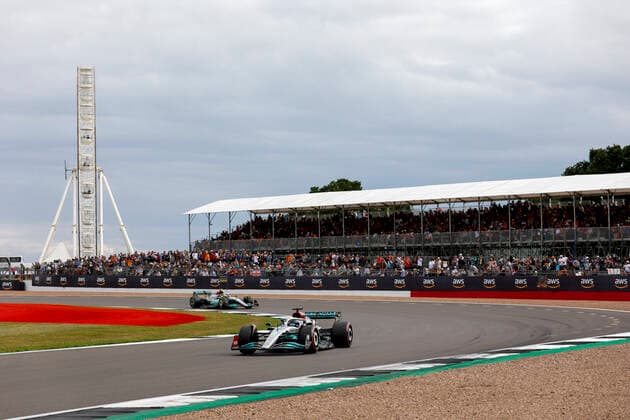 63 George Russell GBR, Mercedes AMG Petronas F1 Team , 44 Lewis Hamilton GBR, Mercedes AMG Petronas F1 Team , F1 Grand Prix of Great Britain at Silverstone Circuit on July 1, 2022 in Silverstone, United Kingdom Photo by HOCH ZWEI Silverstone United Kingdom