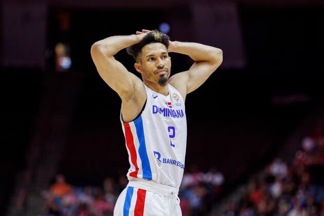 Basketball, WM Quali, Kanada - Dominikanische Republik July 1, 2022, Hamilton, ON, CANADA: Dominican Republic s Rigoberto Mendoza (2) reacts to a call during first half FIBA international men s World Cup basketball qualifying action against Canada, in Hamilton, Ont., Friday, July 1, 2022. Canada News - July 1, 2022 - ZUMAc35_ 20220701_zaf_c35_195 Copyright: xColexBurstonx