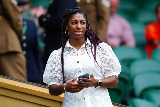 Mandatory Credit: Photo by Javier Garcia Shutterstock (13012408as) Kadeena Cox in the Royal Box on Centre Court Wimbledon Tennis Championships, Day 6, The All England Lawn Tennis and Croquet Club, London, UK - 02 Jul 2022 Wimbledon Tennis Championships, Day 6, The All England Lawn Tennis and Croquet Club, London, UK - 02 Jul 2022  Copyright: xJavierxGarcia Shutterstockx 13012408as