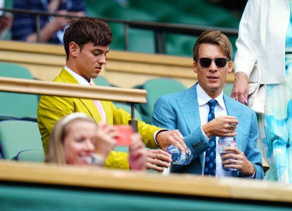Mandatory Credit: Photo by Javier Garcia Shutterstock (13012408ax) Tom Daley and Dustin Lance Black in the Royal Box on Centre Court Wimbledon Tennis Championships, Day 6, The All England Lawn Tennis and Croquet Club, London, UK - 02 Jul 2022 Wimbledon Tennis Championships, Day 6, The All England Lawn Tennis and Croquet Club, London, UK - 02 Jul 2022  Copyright: xJavierxGarcia Shutterstockx 13012408ax