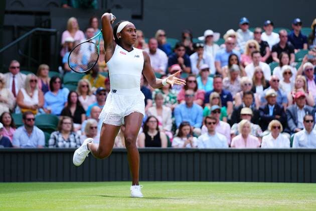Mandatory Credit: Photo by Javier Garcia Shutterstock (13012408co) Coco Gauff during her third round match Wimbledon Tennis Championships, Day 6, The All England Lawn Tennis and Croquet Club, London, UK - 02 Jul 2022 Wimbledon Tennis Championships, Day 6, The All England Lawn Tennis and Croquet Club, London, UK - 02 Jul 2022  Copyright: xJavierxGarcia Shutterstockx 13012408co