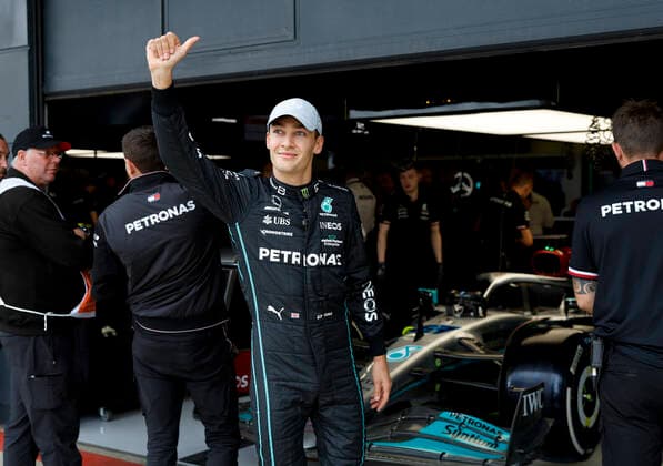 63 George Russell GBR, Mercedes AMG Petronas F1 Team , F1 Grand Prix of Great Britain at Silverstone Circuit on July 2, 2022 in Silverstone, United Kingdom Photo by HOCH ZWEI Silverstone United Kingdom