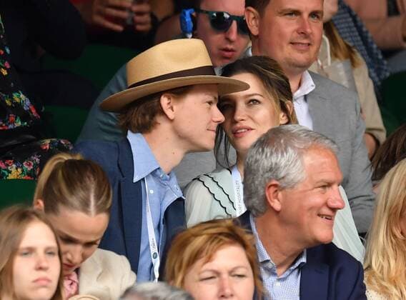 Mandatory Credit: Photo by James Veysey Shutterstock (13012407g) Thomas Brodie-Sangster and Talulah Riley on Centre Court Wimbledon Tennis Championships, Day 6, The All England Lawn Tennis and Croquet Club, London, UK - 02 Jul 2022 Wimbledon Tennis Championships, Day 6, The All England Lawn Tennis and Croquet Club, London, UK - 02 Jul 2022  Copyright: xJamesxVeysey Shutterstockx 13012407g