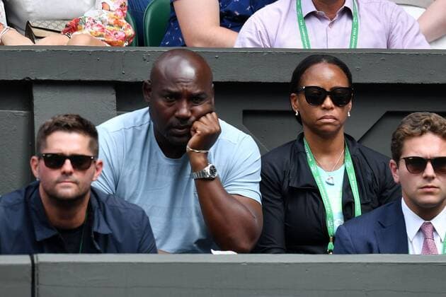 Mandatory Credit: Photo by James Veysey Shutterstock (13012407ah) Coco Gauff s mother and father Candi Gauff and Corey Gauff during her third round match Wimbledon Tennis Championships, Day 6, The All England Lawn Tennis and Croquet Club, London, UK - 02 Jul 2022 Wimbledon Tennis Championships, Day 6, The All England Lawn Tennis and Croquet Club, London, UK - 02 Jul 2022  Copyright: xJamesxVeysey Shutterstockx 13012407ah